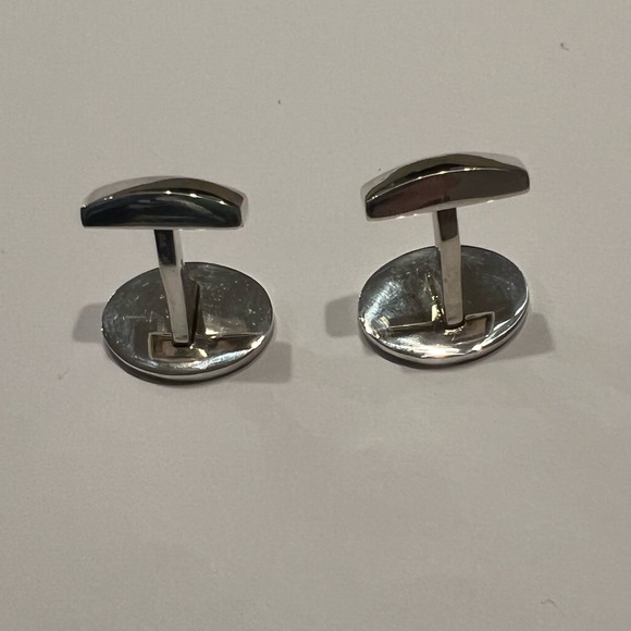 TIFFANY & CO 14K GOLD SILVER WOVEN BASKET WEAVE CUFFLINKS AND TIE BAR - Picture 12 of 15